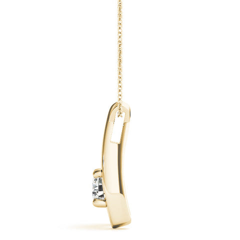 Yellow gold Round Solitaire Prong-Set Pendant