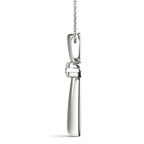 White gold Round Brilliant Three-Stone Prong Set Pendant