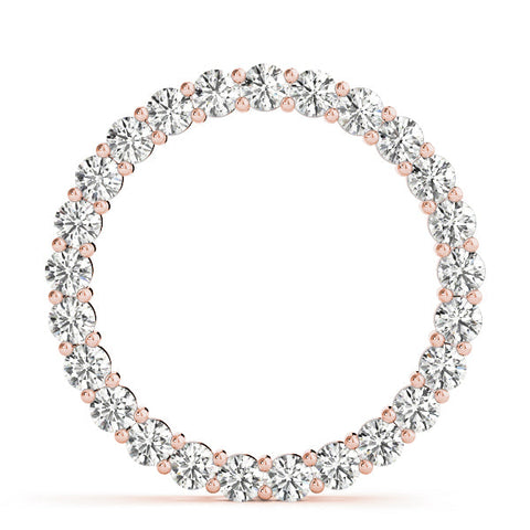 Rose gold Round Diamond Eternity Pendant with Prong Setting