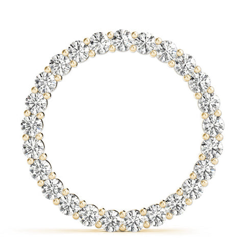 Yellow gold Round Diamond Eternity Pendant with Prong Setting