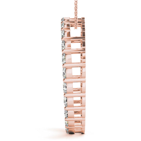 Rose gold Round Diamond Eternity Pendant with Prong Setting
