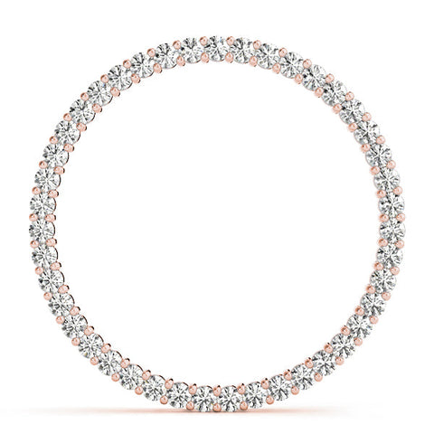 Rose gold Round Cut Diamond Prong Set Eternity Pendant