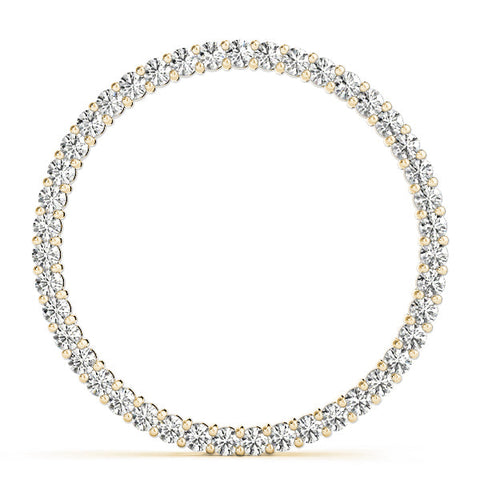 Yellow gold Round Cut Diamond Prong Set Eternity Pendant