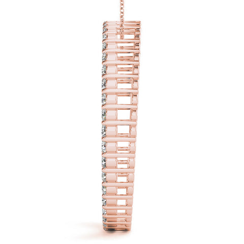 Rose gold Round Cut Diamond Prong Set Eternity Pendant