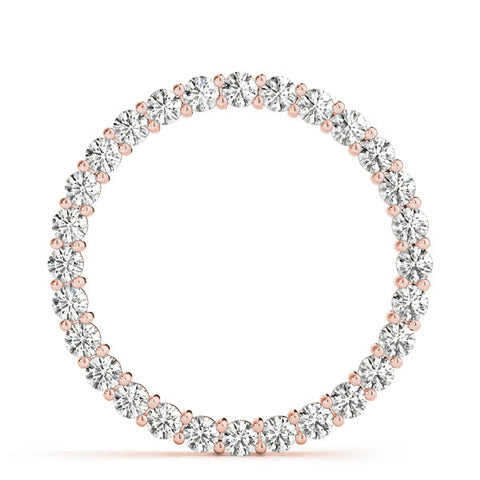 Rose gold Round Diamond Prong Set Eternity Pendant