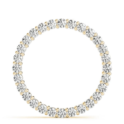 Yellow gold Round Diamond Prong Set Eternity Pendant