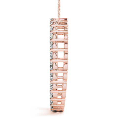 Rose gold Round Diamond Prong Set Eternity Pendant