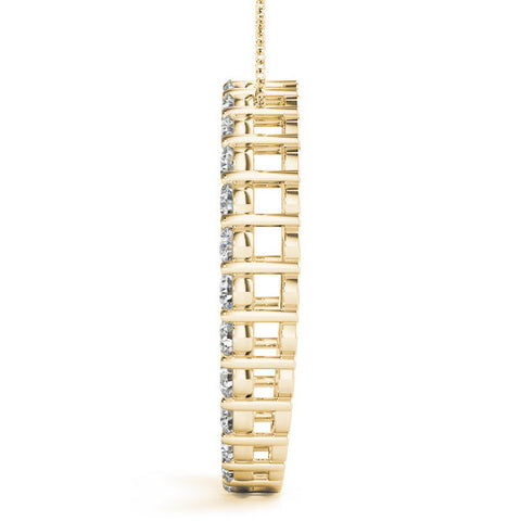 Yellow gold Round Diamond Prong Set Eternity Pendant