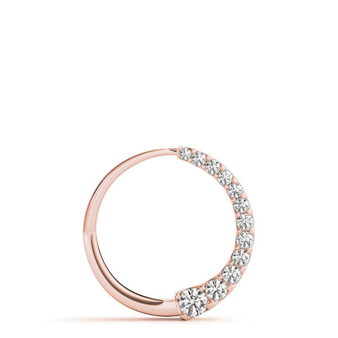 Rose gold Pavé Round Diamond Half-Hoop Pendant