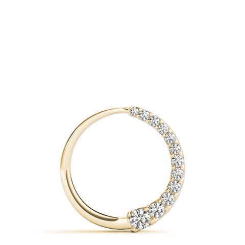 Yellow gold Pavé Round Diamond Half-Hoop Pendant