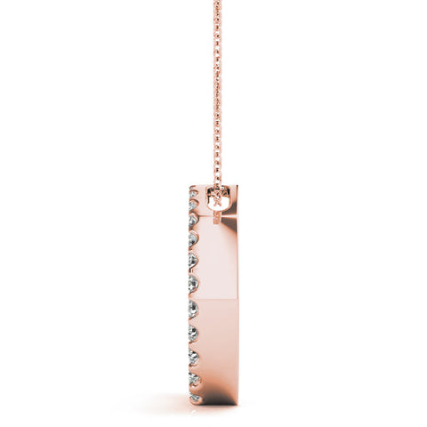 Rose gold Pavé Round Diamond Half-Hoop Pendant