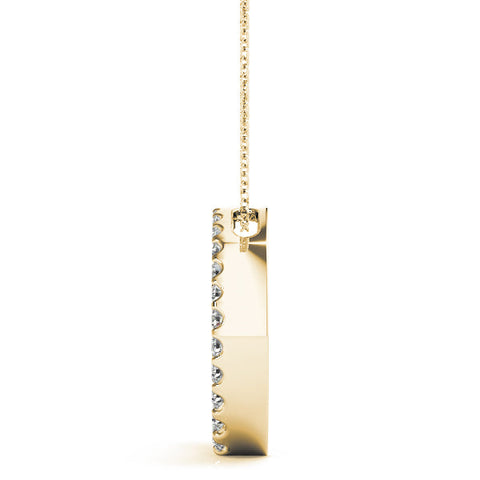 Yellow gold Pavé Round Diamond Half-Hoop Pendant