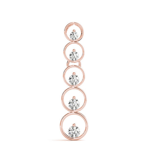 Rose gold Bezel-Set Round Diamond Pendant with Prong Setting