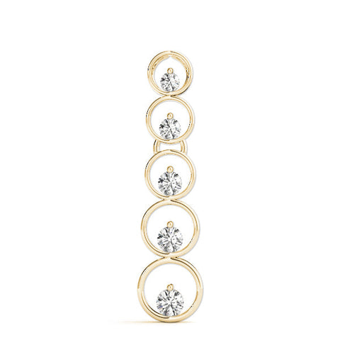 Yellow gold Bezel-Set Round Diamond Pendant with Prong Setting
