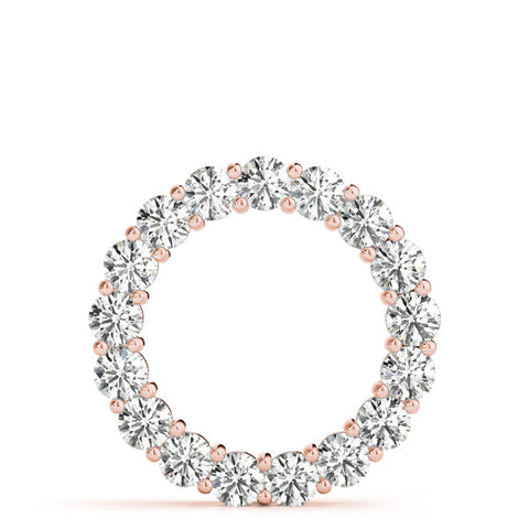 Rose gold Round Diamond Circle Pendant with Prong Setting