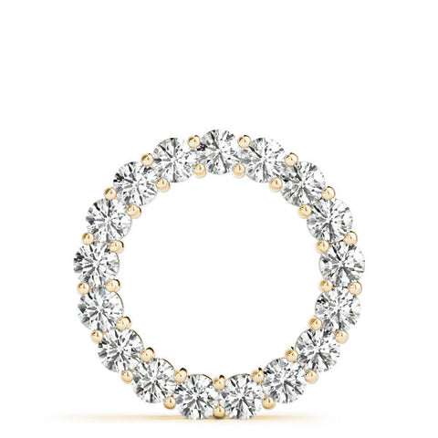 Yellow gold Round Diamond Circle Pendant with Prong Setting