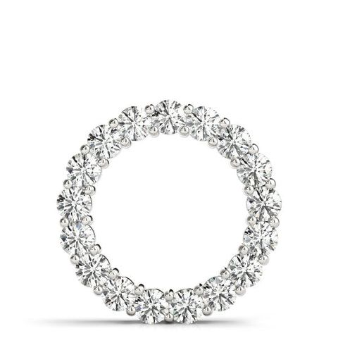 White gold Round Diamond Circle Pendant with Prong Setting