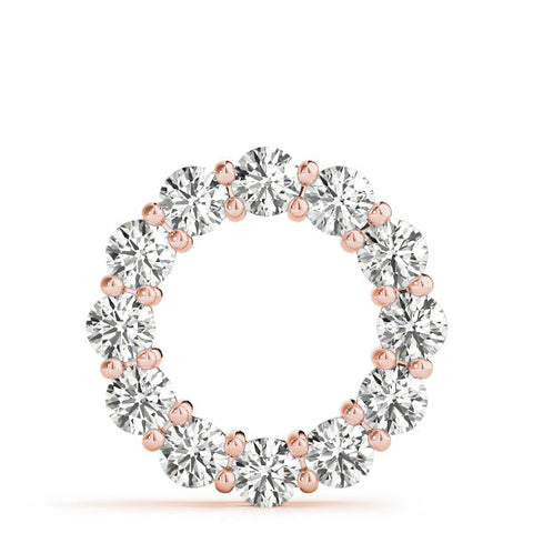 Rose gold Round Diamond Prong-Set Circle Pendant
