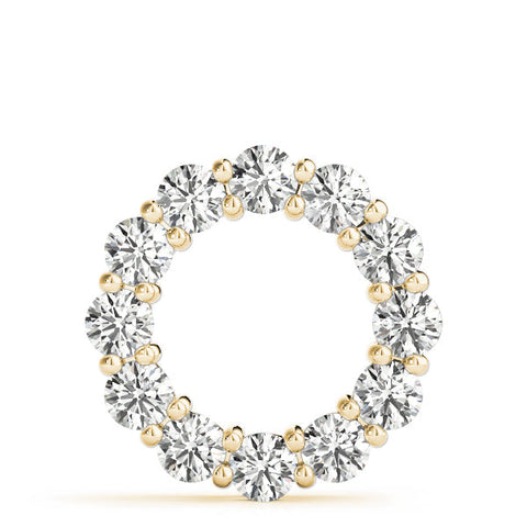 Yellow gold Round Diamond Prong-Set Circle Pendant