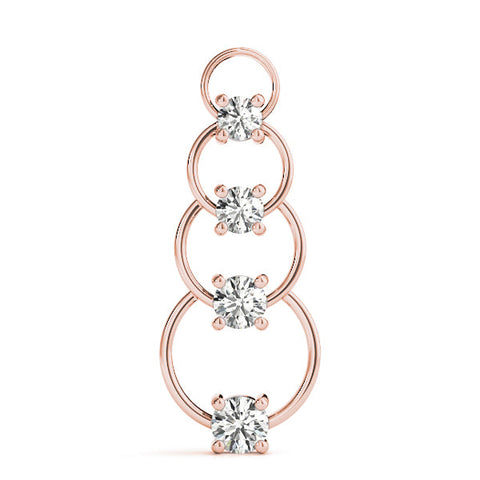 Rose gold Round Diamond Four-Prong Circle Pendant