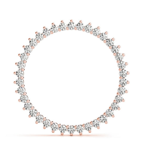 Rose gold Round Diamond Prong-Set Halo Pendant