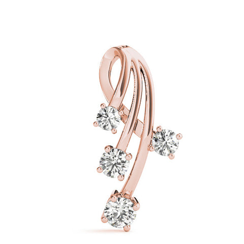 Rose gold Four-Stone Round Diamond Prong-Set Pendant