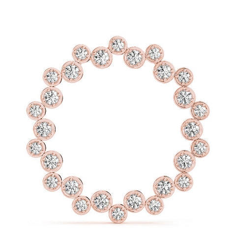 Rose gold Bezel Set Round Diamond Circle Pendant