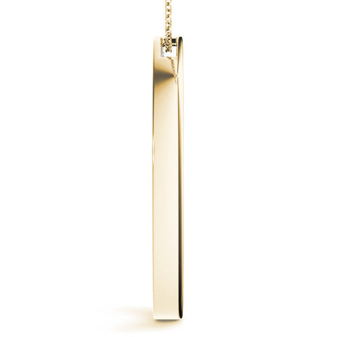Yellow gold Round Diamond Channel Set Pendant