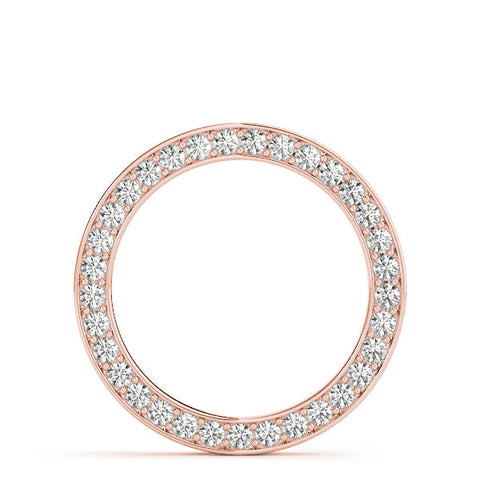 Rose gold Round Diamond Pavé Circle Pendant