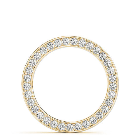 Yellow gold Round Diamond Pavé Circle Pendant