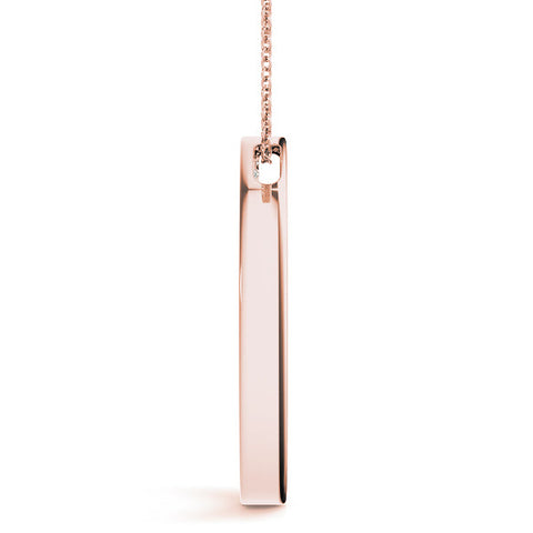 Rose gold Round Diamond Pavé Circle Pendant