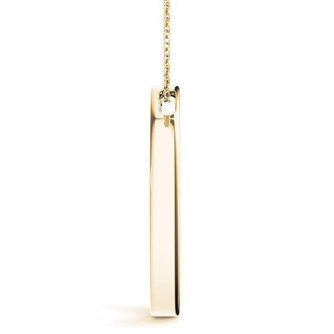 Yellow gold Round Diamond Pavé Circle Pendant