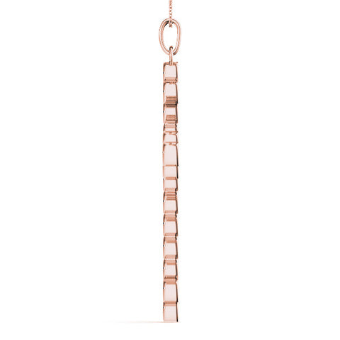 Rose gold Round Diamond Bezel Set Cross Pendant