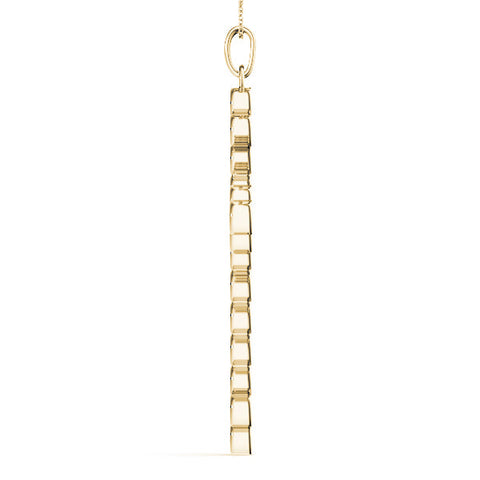 Yellow gold Round Diamond Bezel Set Cross Pendant
