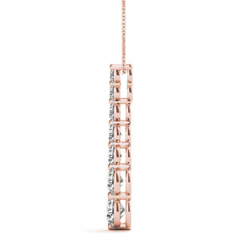 Rose gold Graduated Round Prong-Set Diamond Pendant