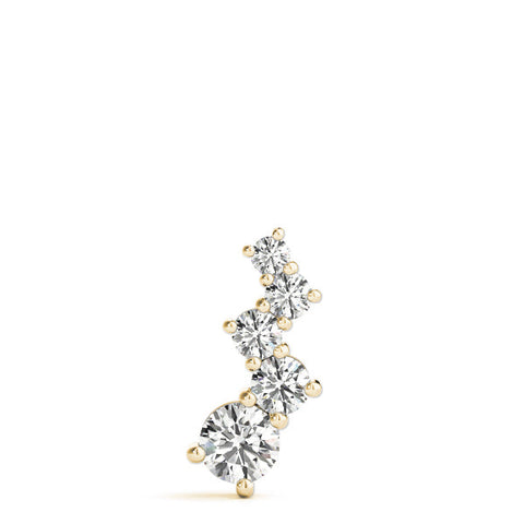 Yellow gold Prong-Set Round Diamond Graduated Pendant