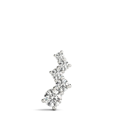 White gold Prong-Set Round Diamond Graduated Pendant
