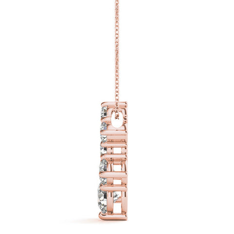 Rose gold Prong-Set Round Diamond Graduated Pendant