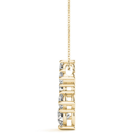 Yellow gold Prong-Set Round Diamond Graduated Pendant