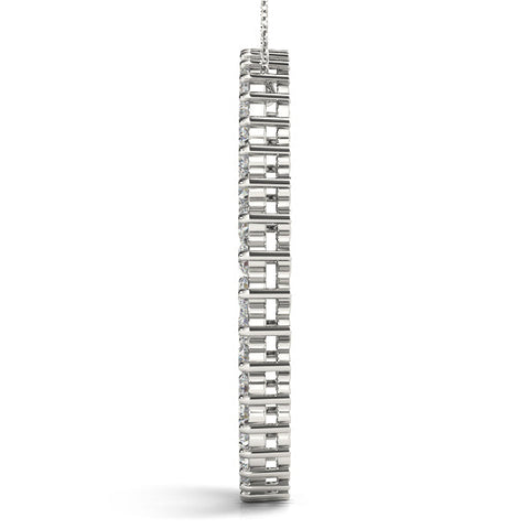 White gold Round Moissanite Double Halo Prong Set Pendant