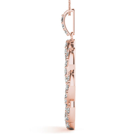 Rose gold Round Diamond Pavé Infinity Pendant with Prong Setting
