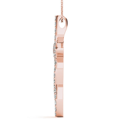 Rose gold Marquise Diamond Pavé Cross Pendant