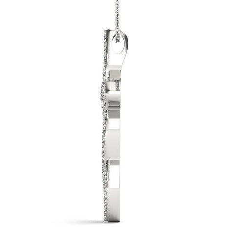 White gold Marquise Diamond Pavé Cross Pendant
