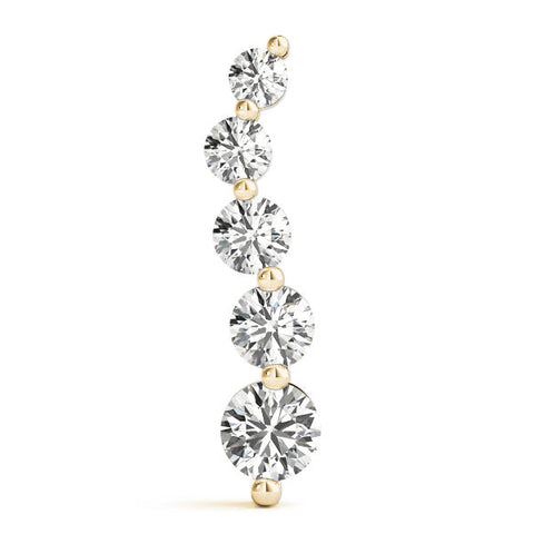 Yellow gold Graduated Round Diamond Prong Set Pendant
