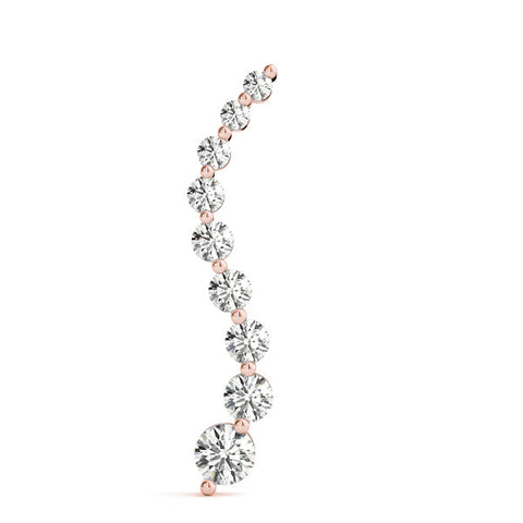 Rose gold Round Diamond Graduated Prong Set Pendant