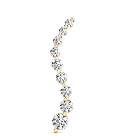 Yellow gold Round Diamond Graduated Prong Set Pendant