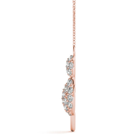 Rose gold Pavé Round Prong Set Cat Pendant