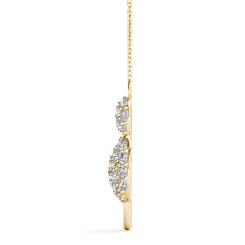 Yellow gold Pavé Round Prong Set Cat Pendant