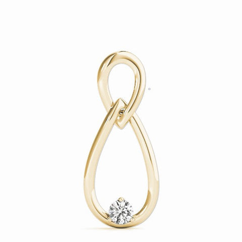 Yellow gold Round Solitaire Bezel Infinity Pendant