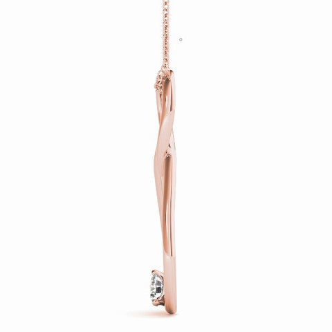 Rose gold Round Solitaire Bezel Infinity Pendant